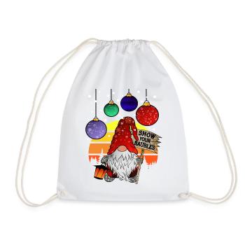 Show your Baubles - Elves Christmas Gnom - Drawstring Bag - white - Front