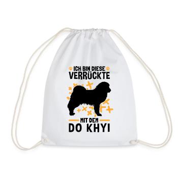 Die Verrückte mit dem Do Khyi Tibetdogge - Turnbeutel - Weiß - Vorne