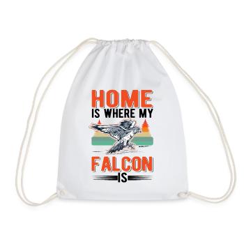 Home is where my falcon is Kestrel falconer - Drawstring Bag - white - Front