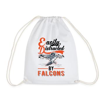 Easily distracted by Falcons Falkenzüchter Falkner - Drawstring Bag - white - Front