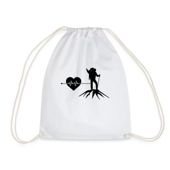 Mountaineering heartbeat - Drawstring Bag - white - Front