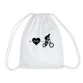 Battement de cœur BMX - Sac de sport léger - blanc - Devant