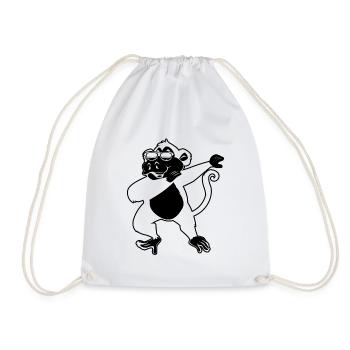 Dab Dance Monkey Lover Orangutan Monkey - Dabbing - Drawstring Bag - white - Front