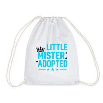 Little Mister Adopted Crown Stars First - Drawstring Bag - white - Front