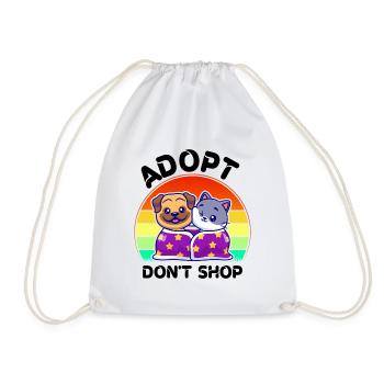 Don't Adopt Shopping What You Don't - Drawstring Bag - white - Front