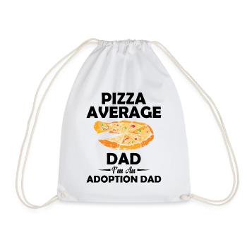 Pizza Average Dad I am an adoption father who - Drawstring Bag - white - Front
