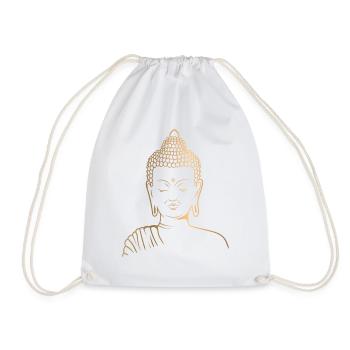 Gautama Buddha Meditation For Buddhim Enthusiast - Drawstring Bag - white - Front