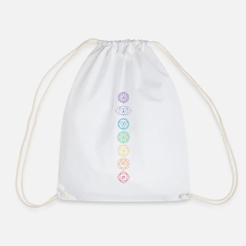 Hinduism Chakra Buddhism Sanskrit Meditation Vajr - Drawstring Bag - white
