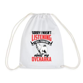 Thought of Ovcharka Caucasian Ovcharka - Drawstring Bag - white - Front