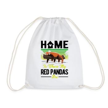 Home is where my Red Pandas are Roter Panda - Drawstring Bag - white - Front