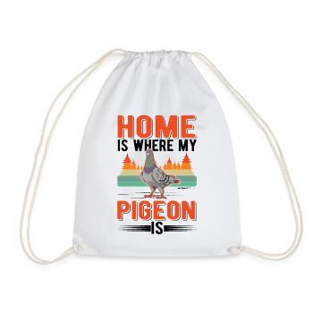 Home is where my Pigeon is Pigeon fancier pigeon - Drawstring Bag - white - Front