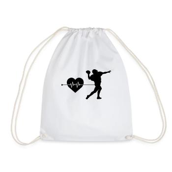Football Rugby Heartbeat - Drawstring Bag - white - Front