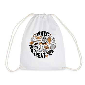 Halloween Kostüm Shirt, Süßes oder Saures Hexe - Turnbeutel - Weiß - Vorne