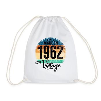 Vintage Made in 1962 Geburtsjahr 1962 Geburtstag - Turnbeutel - Weiß - Vorne