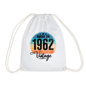 Vintage Made in 1962 Geburtsjahr 1962 Geburtstag - Turnbeutel - Weiß - Vorne