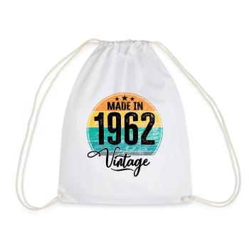 Vintage Made in 1962 Geburtsjahr 1962 Geburtstag - Turnbeutel - Weiß - Vorne