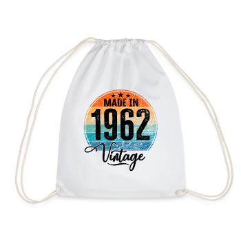 Vintage Made in 1962 Geburtsjahr 1962 Geburtstag - Turnbeutel - Weiß - Vorne