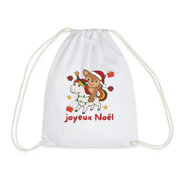 Weihnachts Einhorn Reh frohe Weihnachten Einhorn - Turnbeutel - Weiß - Vorne