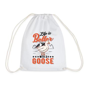 La vie est meilleure avec une oie reproductrice d’oies - Sac de sport léger - blanc - Devant