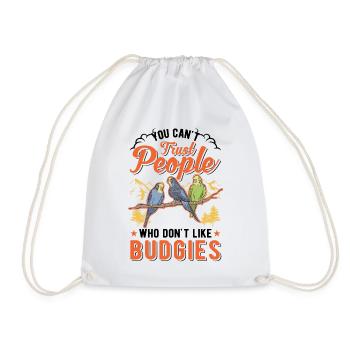 Budgerigar Gift Welli cockatiel - Drawstring Bag - white - Front