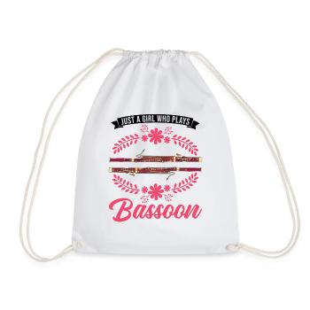 Bassoon Girl Bassoonist Bassoon Player - Drawstring Bag - white - Front