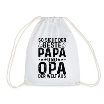 So Sieht Der Beste Papa Und Opa Der Welt Aus - Opa - Turnbeutel - Weiß - Vorne