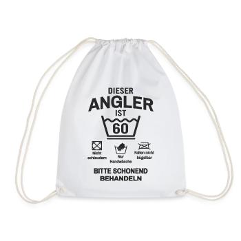 Angler 60. Geburtstag Angeln Lustig 60 Jahre - Turnbeutel - Weiß - Vorne