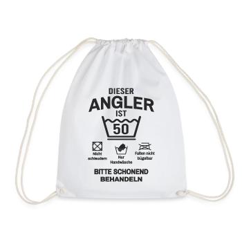 Angler 50. Geburtstag Angeln Lustig 50 Jahre - Turnbeutel - Weiß - Vorne