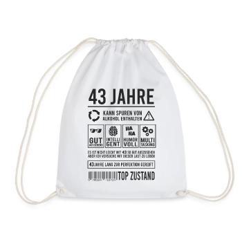 43. Geburtstag Perfektion Lustig 43 Jahre - Turnbeutel - Weiß - Vorne