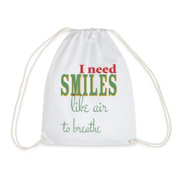 I need a smile like air to - positive - Drawstring Bag - white - Front