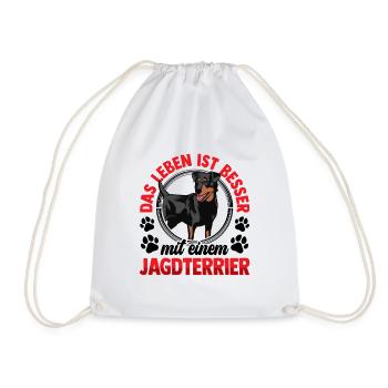 Jagdterrier Leben mit Deutscher Jagdterrier - Turnbeutel - Weiß - Vorne