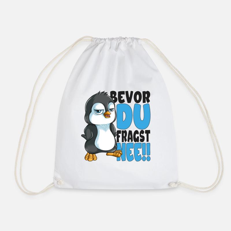 Bevor du fragst nee mir egal Pinguine - Turnbeutel - Weiß
