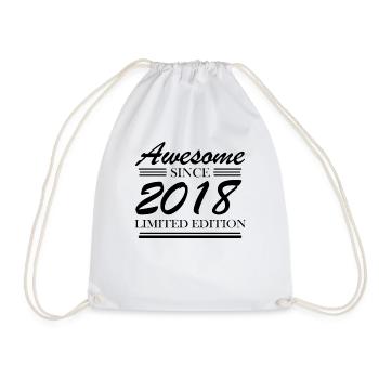 2018 - Born 2018 - Year of birth 2018 - Drawstring Bag - white - Front