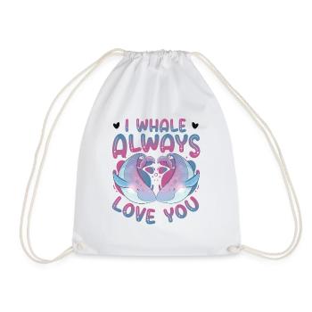 Je t’aime toujours baleine bleue - Sac de sport léger - blanc - Devant