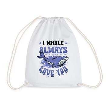 Je t’aime toujours baleine bleue - Sac de sport léger - blanc - Devant