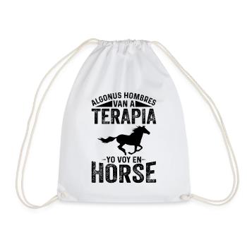 Algonus Men’s Therapy Je fais de l’équitation - Sac de sport léger - blanc - Devant
