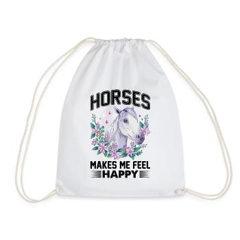 Les chevaux me rendent heureux Fleur Blanche - Sac de sport léger - blanc - Devant