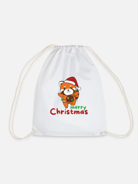 Rote Panda fröhliche Weihnachten Winter Rote Panda - Turnbeutel - Weiß
