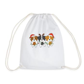 Jack Russell Weihnachten Weihnachtstier süße Hunde - Turnbeutel - Weiß - Vorne