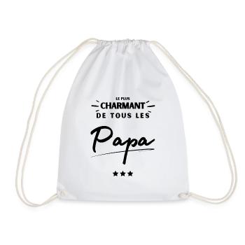Cadeau Noel anniversaire Papa le plus charmant - Sac de sport léger - blanc - Devant