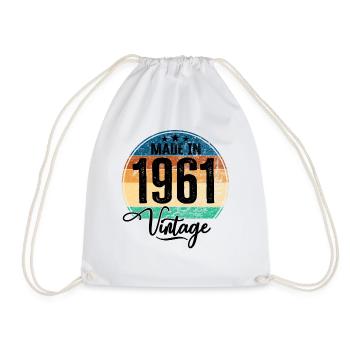 Millésime fabriqué en 1961 Année de naissance 1961 Anniversaire - Sac de sport léger - blanc - Devant