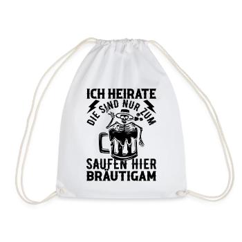 Junggesellenabschied Bräutigam Hochzeit - Polter P - Turnbeutel - Weiß - Vorne