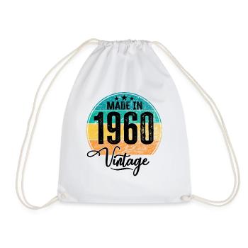 Vintage Made in 1960 Geburtsjahr 1960 Geburtstag - Turnbeutel - Weiß - Vorne