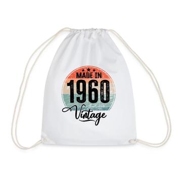 Vintage Made in 1960 Geburtsjahr 1960 Geburtstag - Turnbeutel - Weiß - Vorne