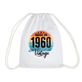 Vintage Made in 1960 Geburtsjahr 1960 Geburtstag - Turnbeutel - Weiß - Vorne