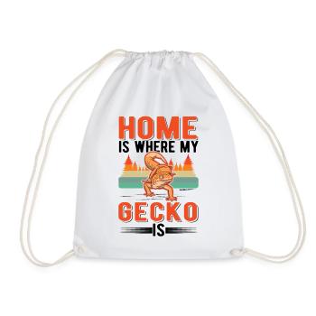 La maison est l’endroit où se trouve mon gecko - Sac de sport léger - blanc - Devant