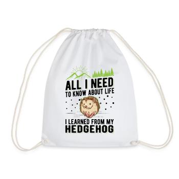 Igel Geschenk Stacheligel - Turnbeutel - Weiß - Vorne