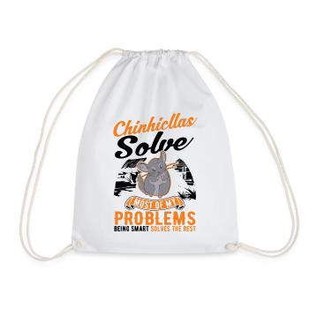 Chinchilla Gift Woolly Short-tailed Chinchilla - Drawstring Bag - white - Front