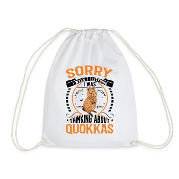 Quokka Gift Short-tailed Kangaroo - Drawstring Bag - white - Front