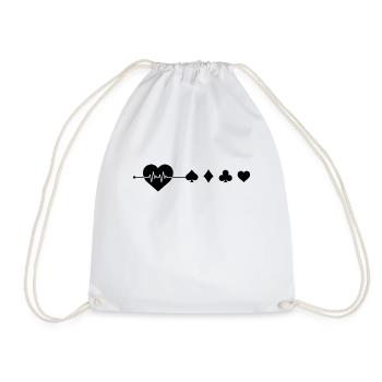 Poker heartbeat - Drawstring Bag - white - Front